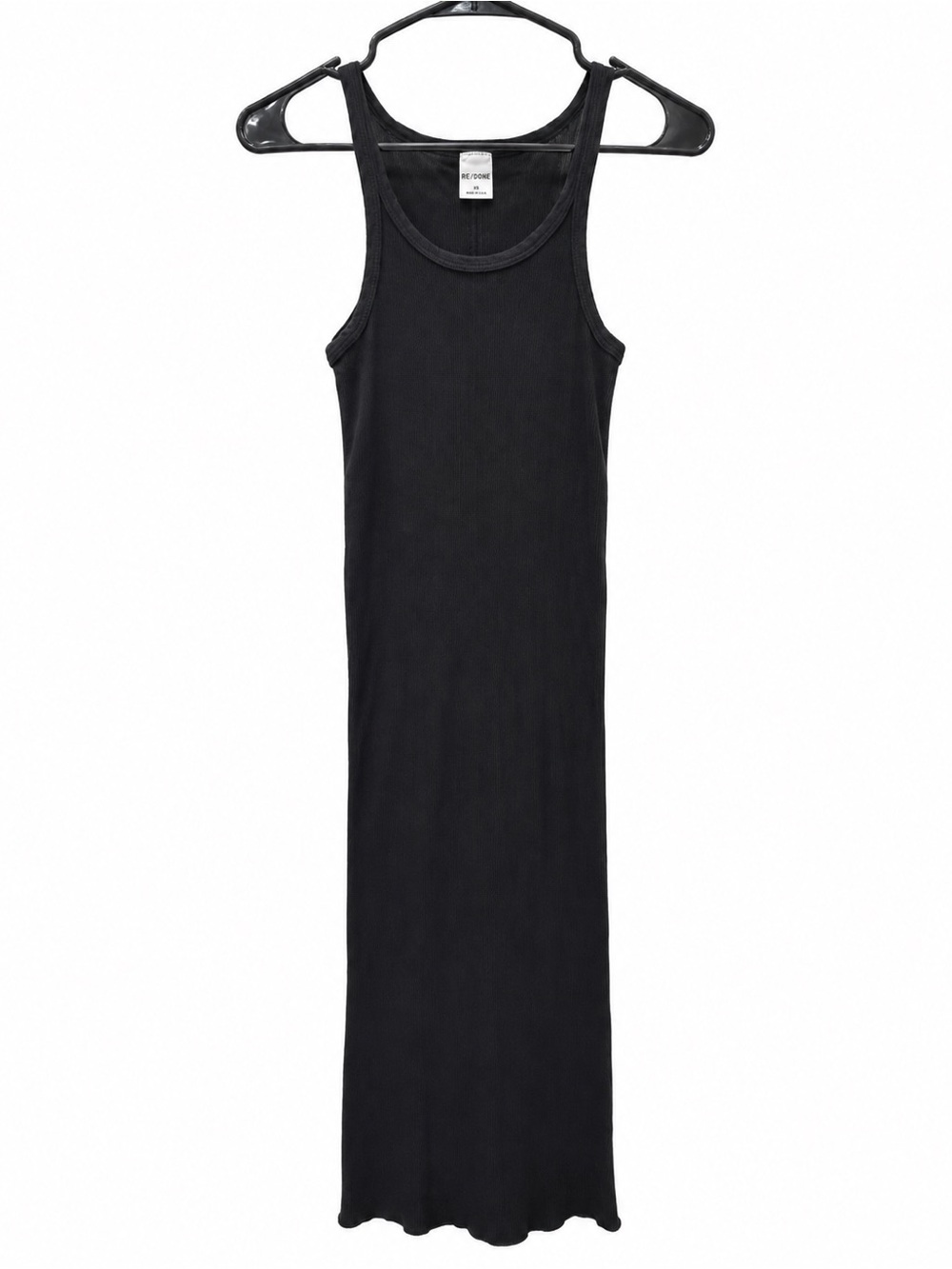 RE/DONE Black Ribbed Cotton Maxi Dress – XS – Never Worn